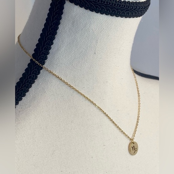 CAPRICORN Coin Necklace | Dainty GOLD Zodiac Pendant Chain pendant - Picture 2 of 7
